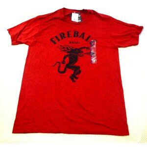 NWT Fireball Whisky Red/Black Confetti Graphic T-Shirt L